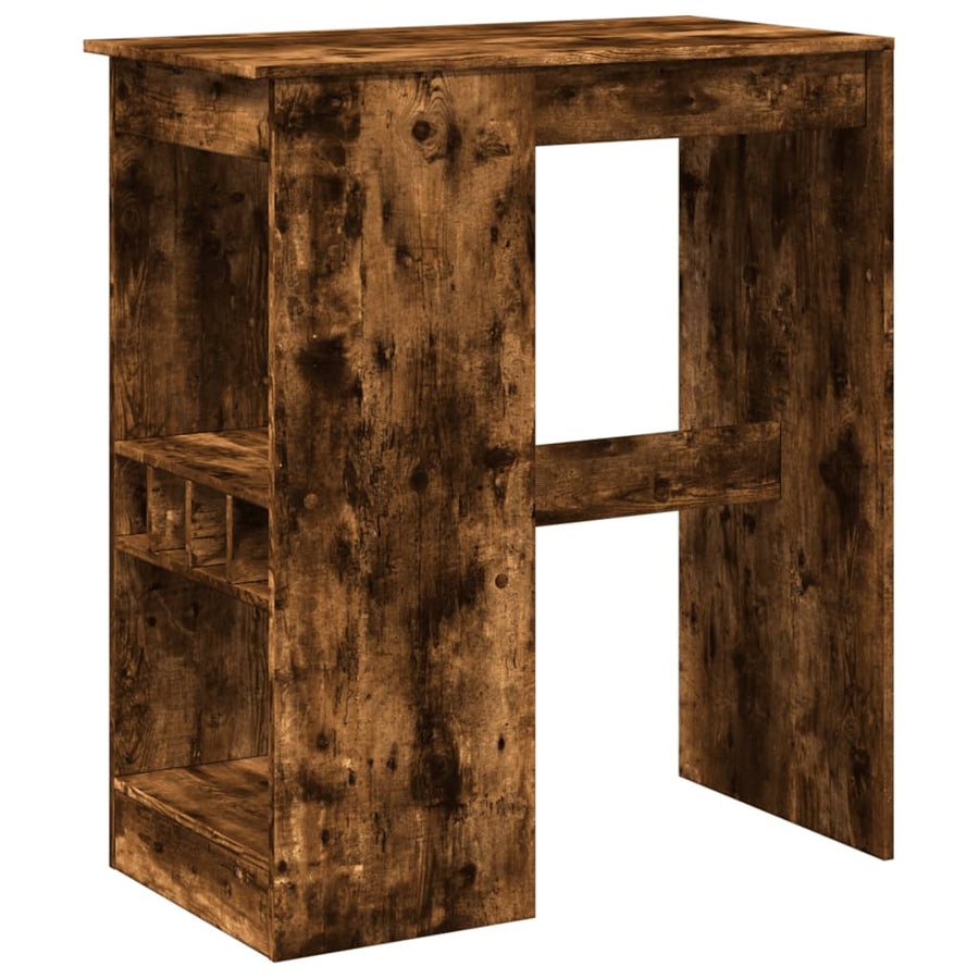 Bartafel met rekken 90x47,5x103,5 cm bewerkt hout gerookt eiken