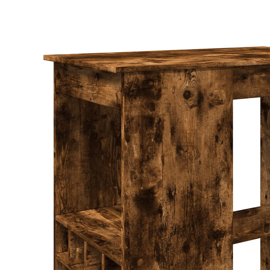 Bartafel met rekken 90x47,5x103,5 cm bewerkt hout gerookt eiken