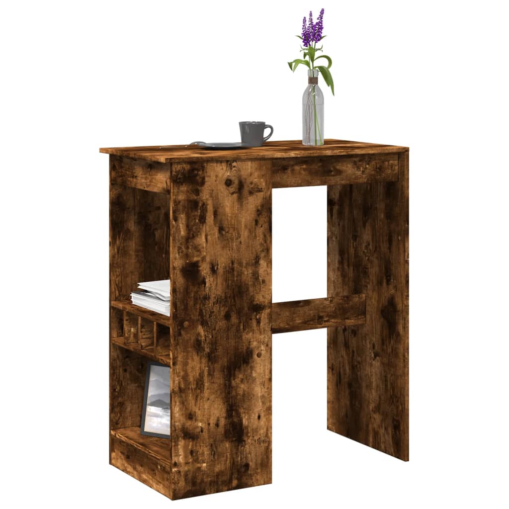 Bartafel met rekken 90x47,5x103,5 cm bewerkt hout gerookt eiken