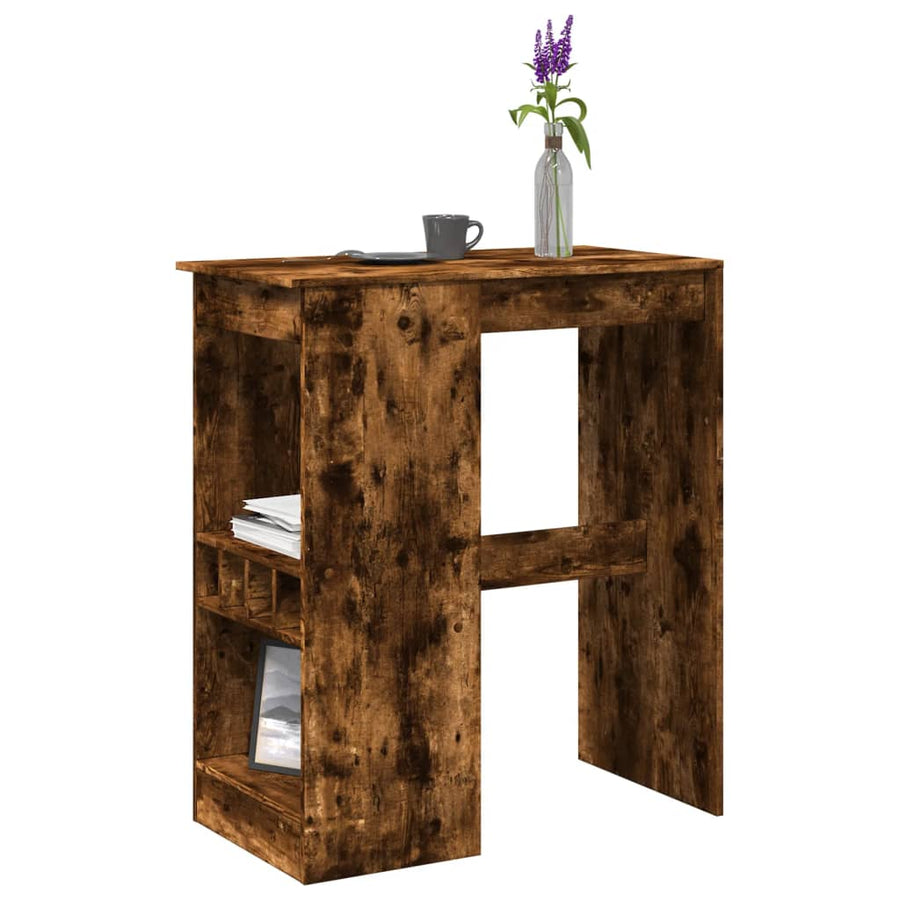 Bartafel met rekken 90x47,5x103,5 cm bewerkt hout gerookt eiken