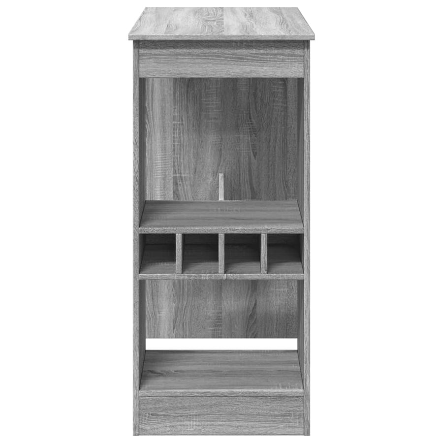 Bartafel met rekken 90x47,5x103,5 cm bewerkt hout grijs sonoma