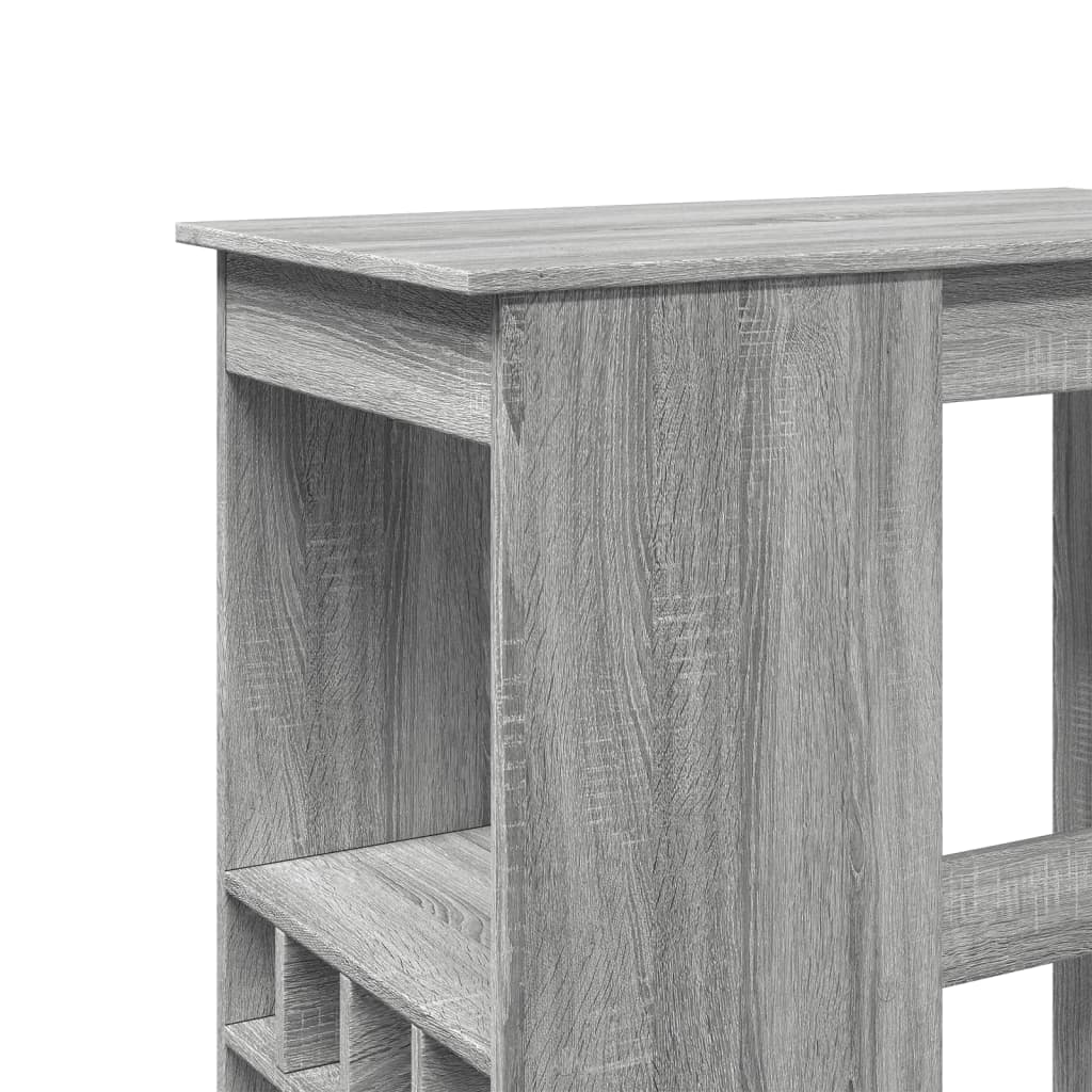 Bartafel met rekken 90x47,5x103,5 cm bewerkt hout grijs sonoma