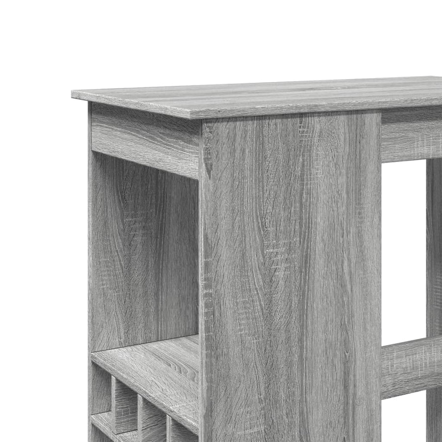 Bartafel met rekken 90x47,5x103,5 cm bewerkt hout grijs sonoma