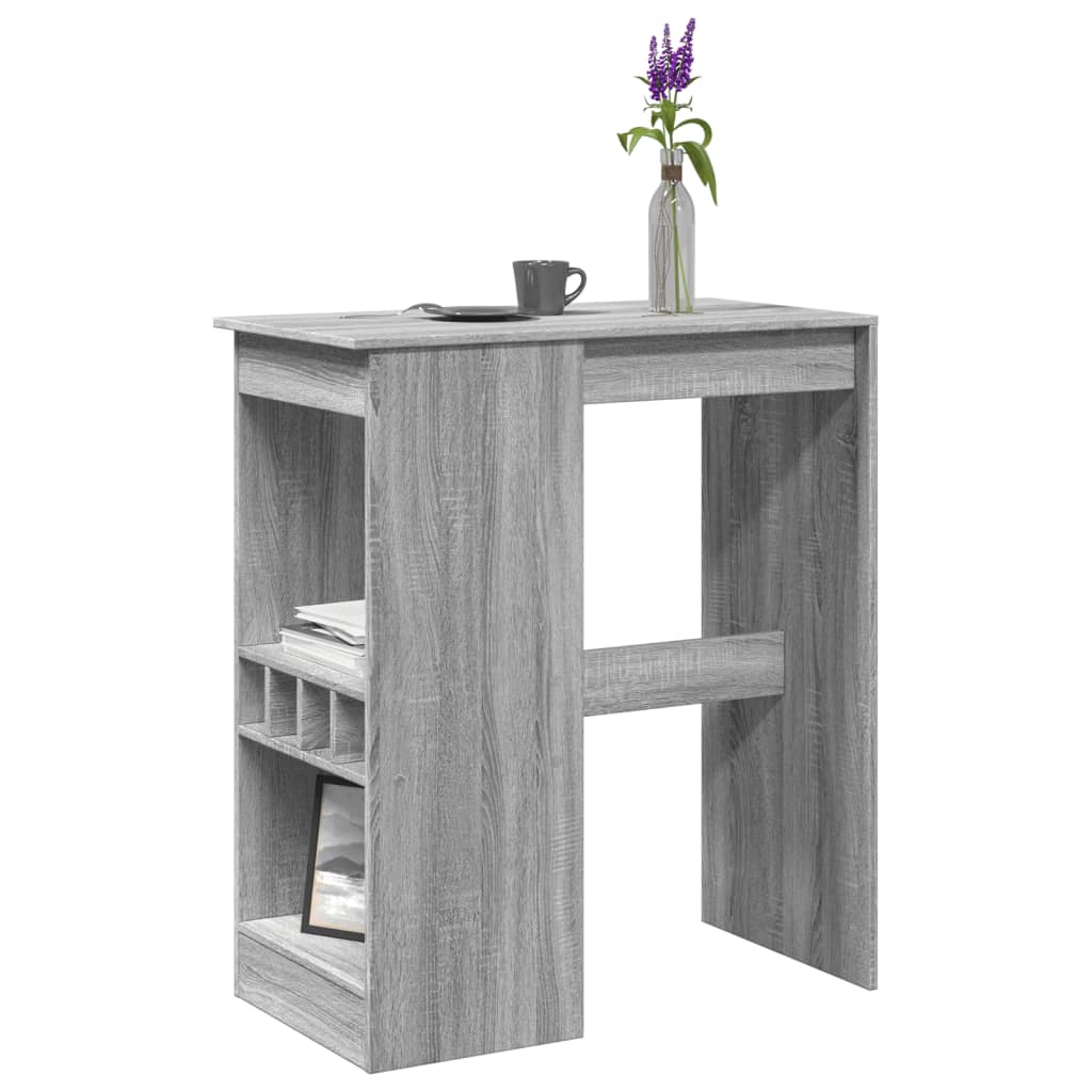 Bartafel met rekken 90x47,5x103,5 cm bewerkt hout grijs sonoma