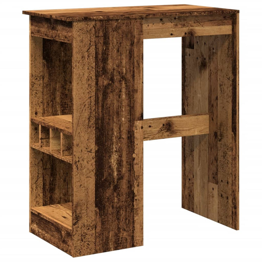 Bartafel met rekken 90x47,5x103,5 cm bewerkt hout oud houtkleur