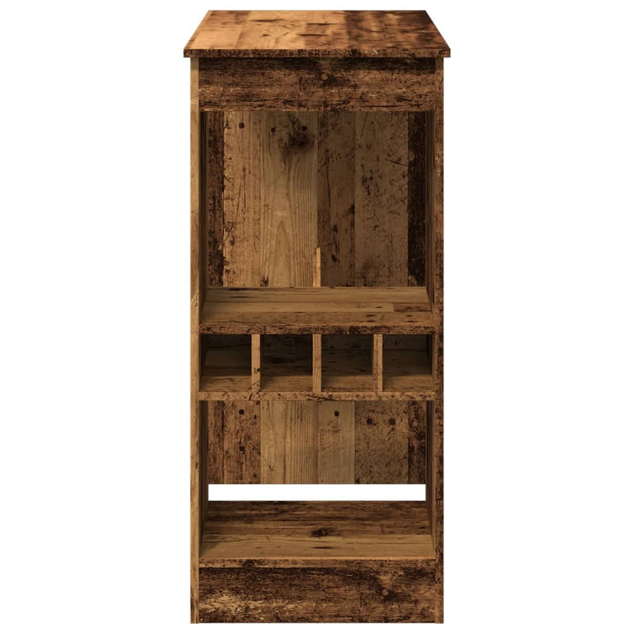 Bartafel met rekken 90x47,5x103,5 cm bewerkt hout oud houtkleur