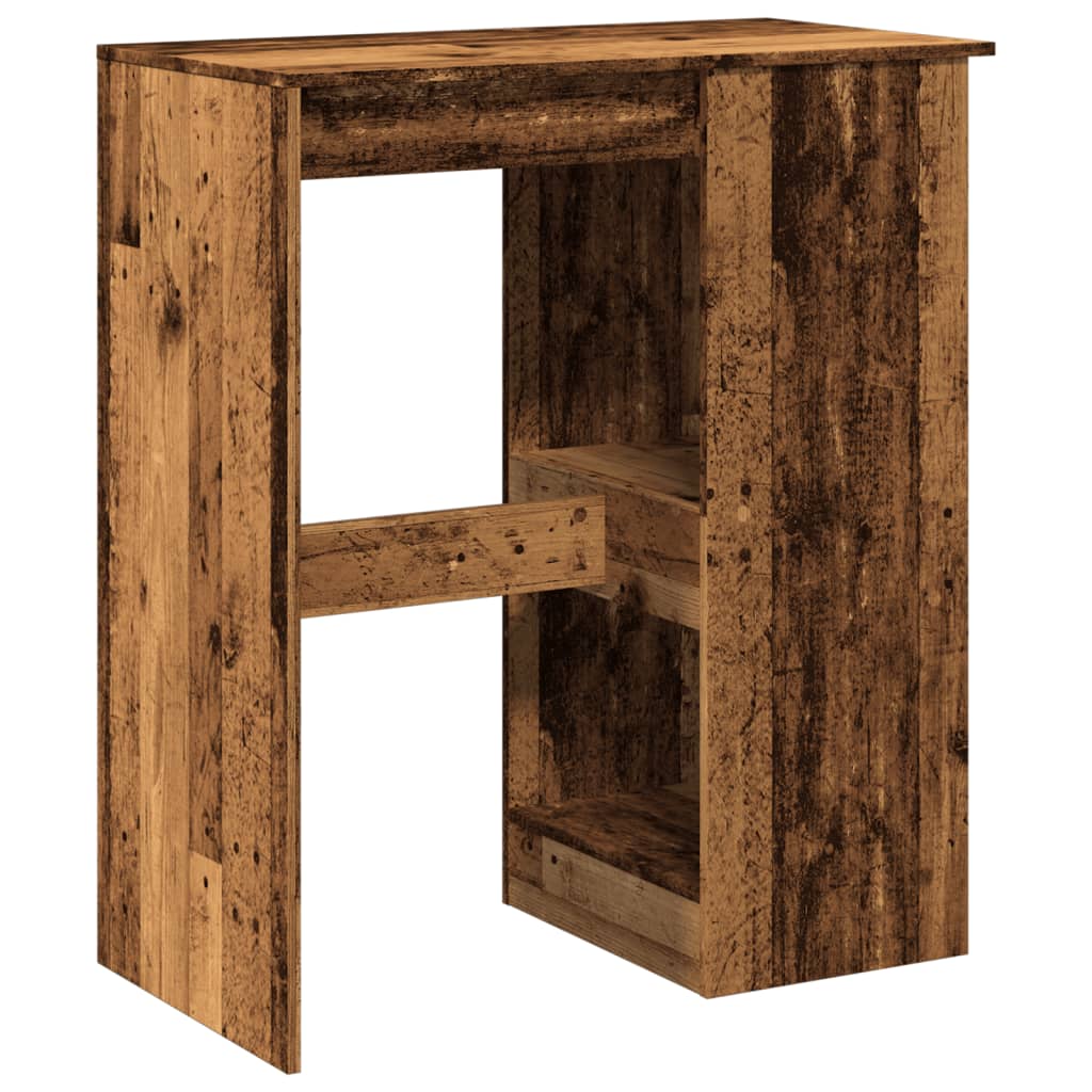Bartafel met rekken 90x47,5x103,5 cm bewerkt hout oud houtkleur