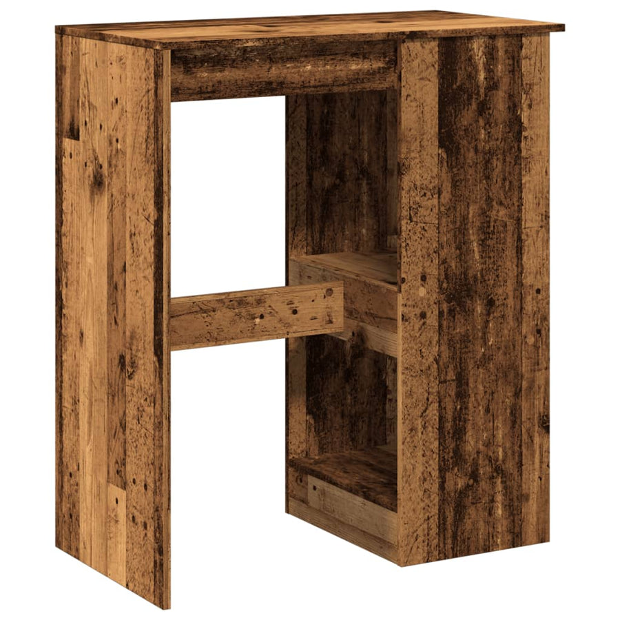 Bartafel met rekken 90x47,5x103,5 cm bewerkt hout oud houtkleur
