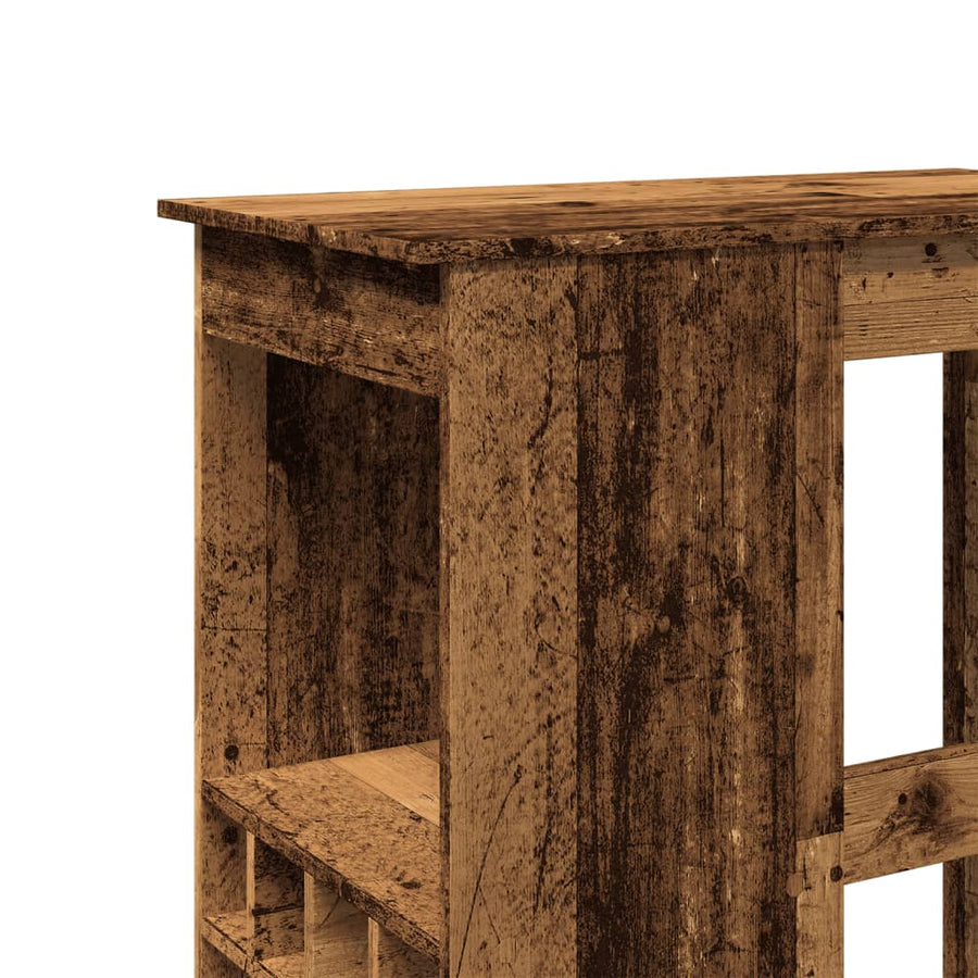 Bartafel met rekken 90x47,5x103,5 cm bewerkt hout oud houtkleur