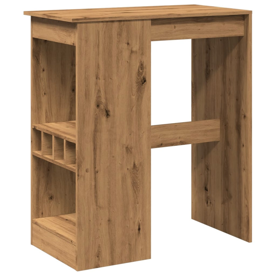 Bartafel met rekken 90x47,5x103,5 cm hout artisanaal eikenkleur