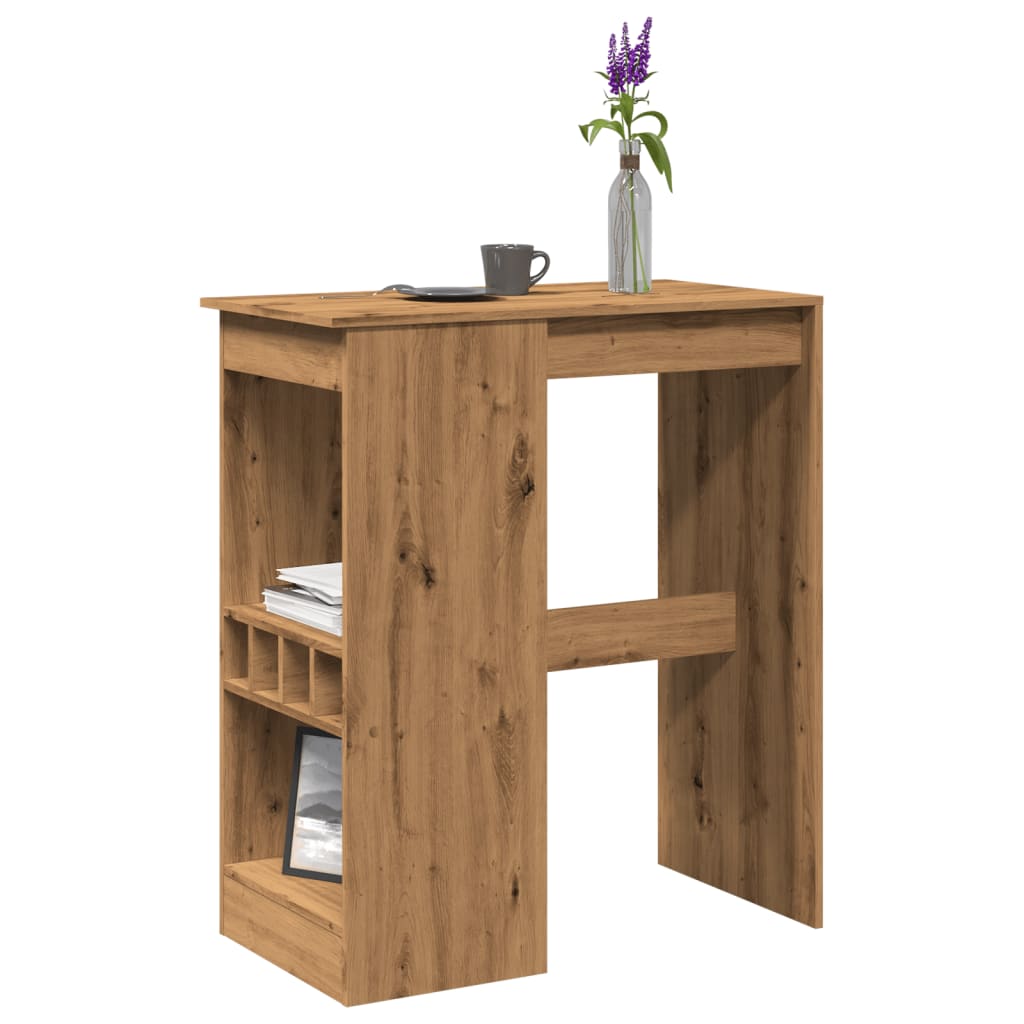 Bartafel met rekken 90x47,5x103,5 cm hout artisanaal eikenkleur