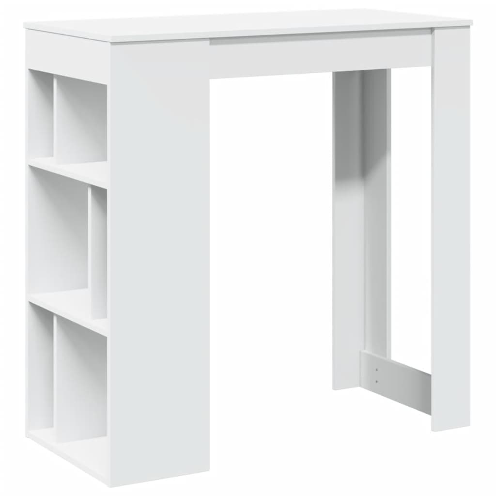 Bartafel met rekken 102x50x103,5 cm bewerkt hout wit