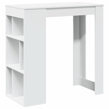 Bartafel met rekken 102x50x103,5 cm bewerkt hout wit