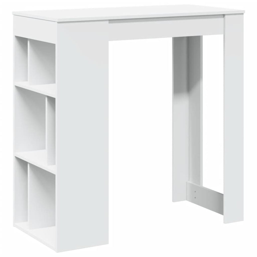 Bartafel met rekken 102x50x103,5 cm bewerkt hout wit