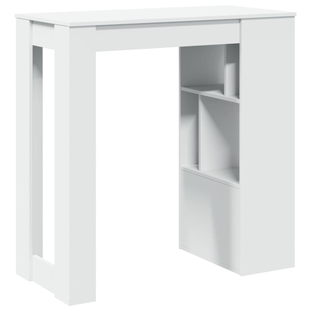 Bartafel met rekken 102x50x103,5 cm bewerkt hout wit
