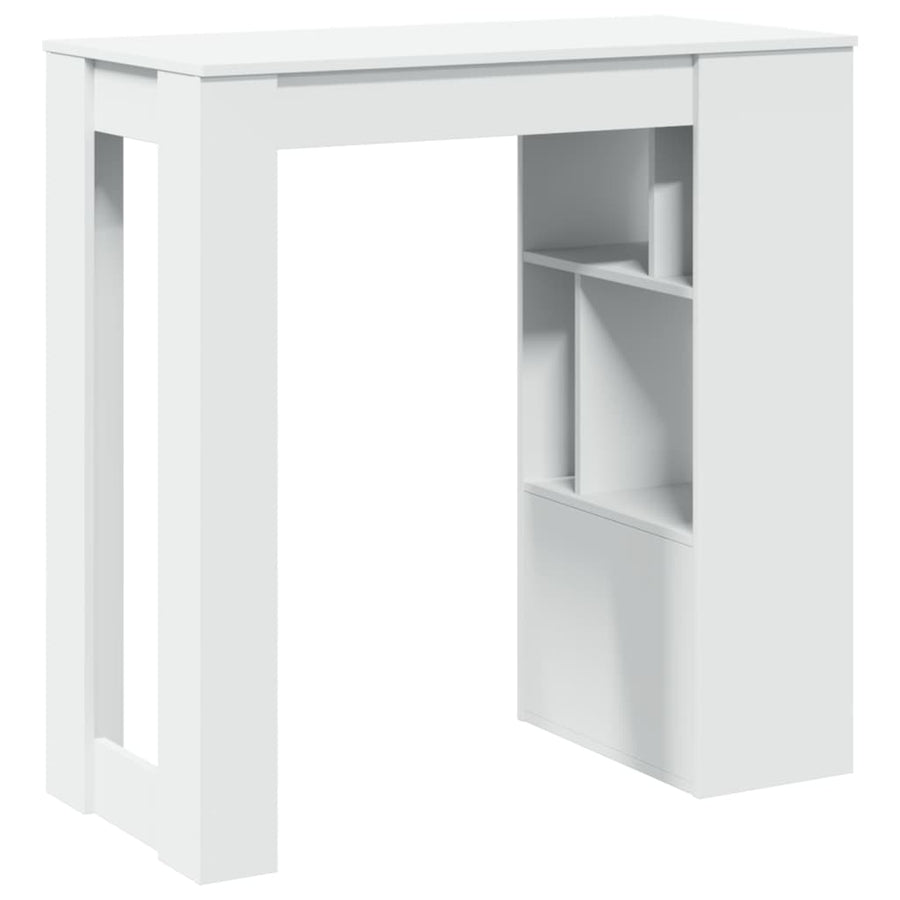 Bartafel met rekken 102x50x103,5 cm bewerkt hout wit
