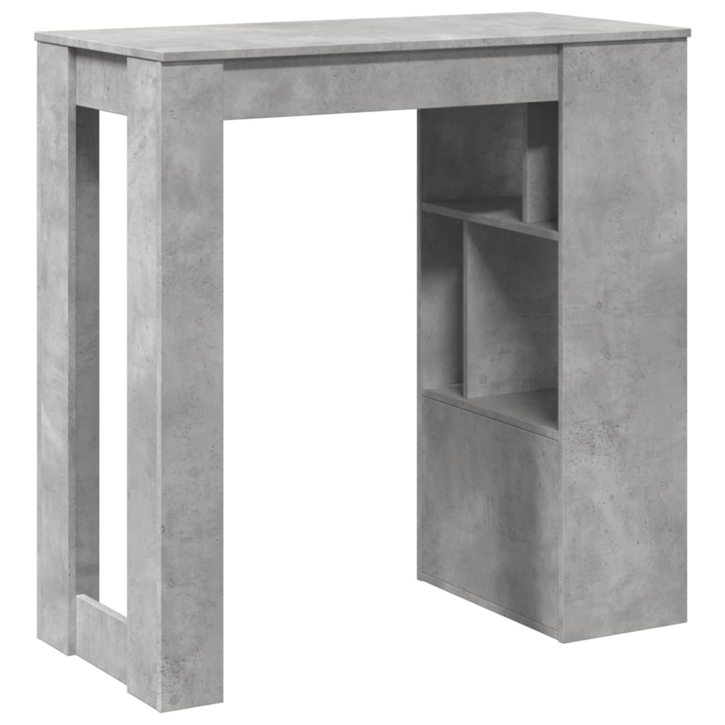 Bartafel met rekken 102x50x103,5 cm bewerkt hout betongrijs