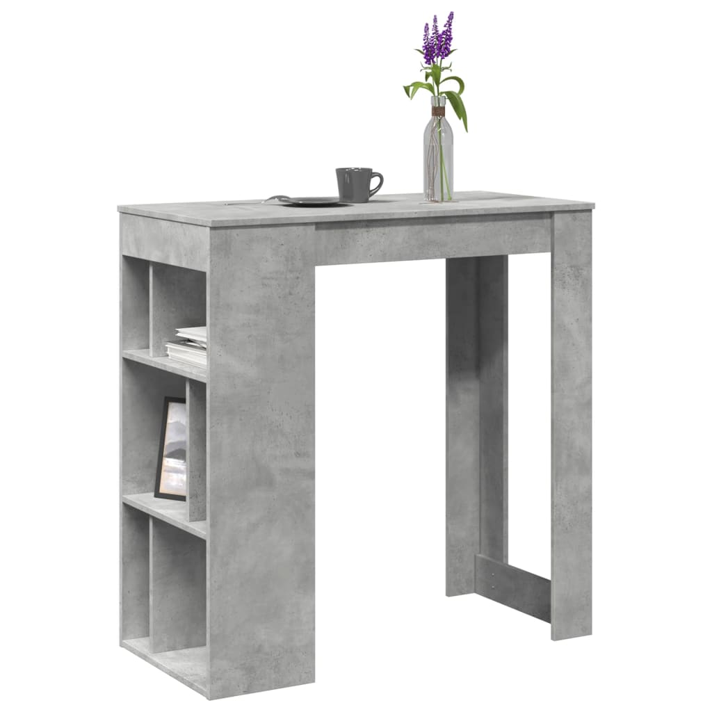 Bartafel met rekken 102x50x103,5 cm bewerkt hout betongrijs