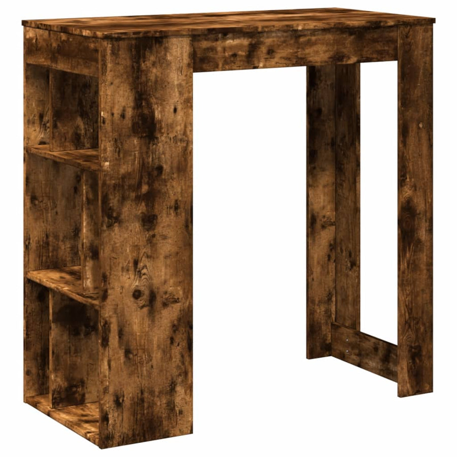 Bartafel met rekken 102x50x103,5 cm bewerkt hout gerookt eiken