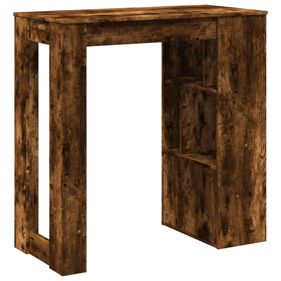Bartafel met rekken 102x50x103,5 cm bewerkt hout gerookt eiken