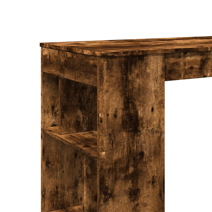 Bartafel met rekken 102x50x103,5 cm bewerkt hout gerookt eiken