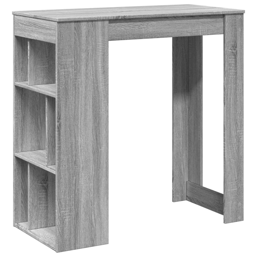 Bartafel met rekken 102x50x103,5 cm bewerkt hout grijs sonoma