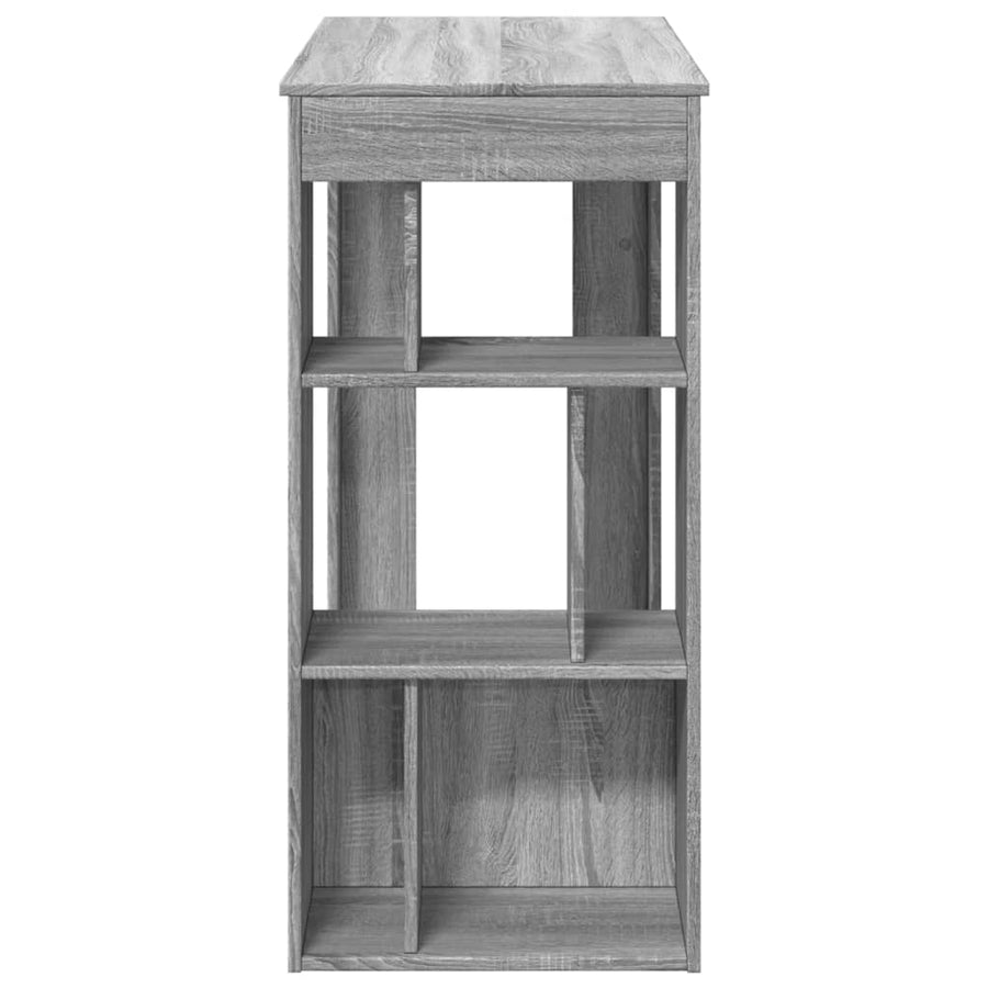 Bartafel met rekken 102x50x103,5 cm bewerkt hout grijs sonoma
