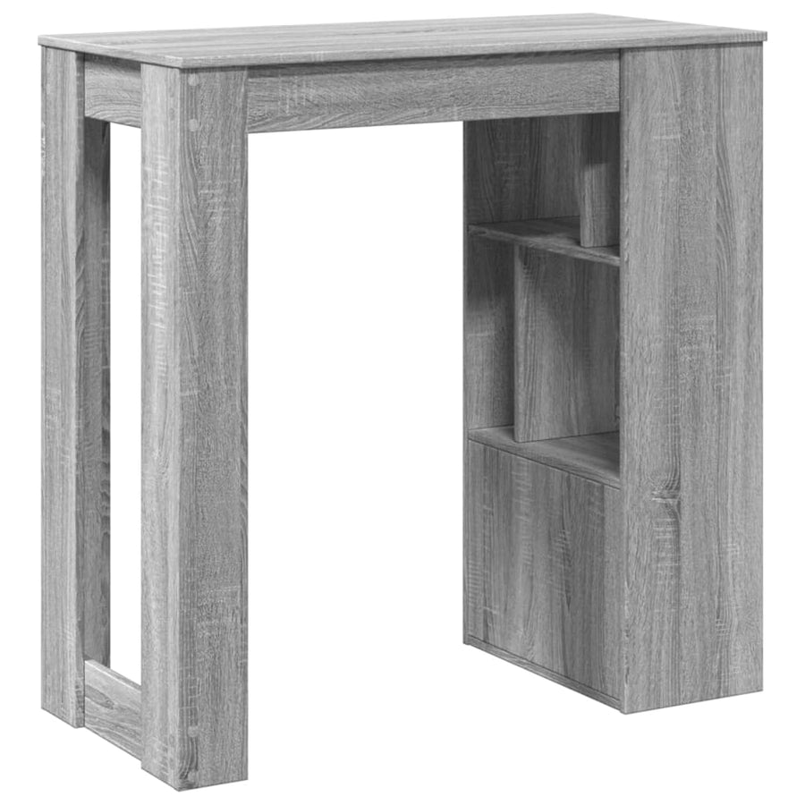 Bartafel met rekken 102x50x103,5 cm bewerkt hout grijs sonoma