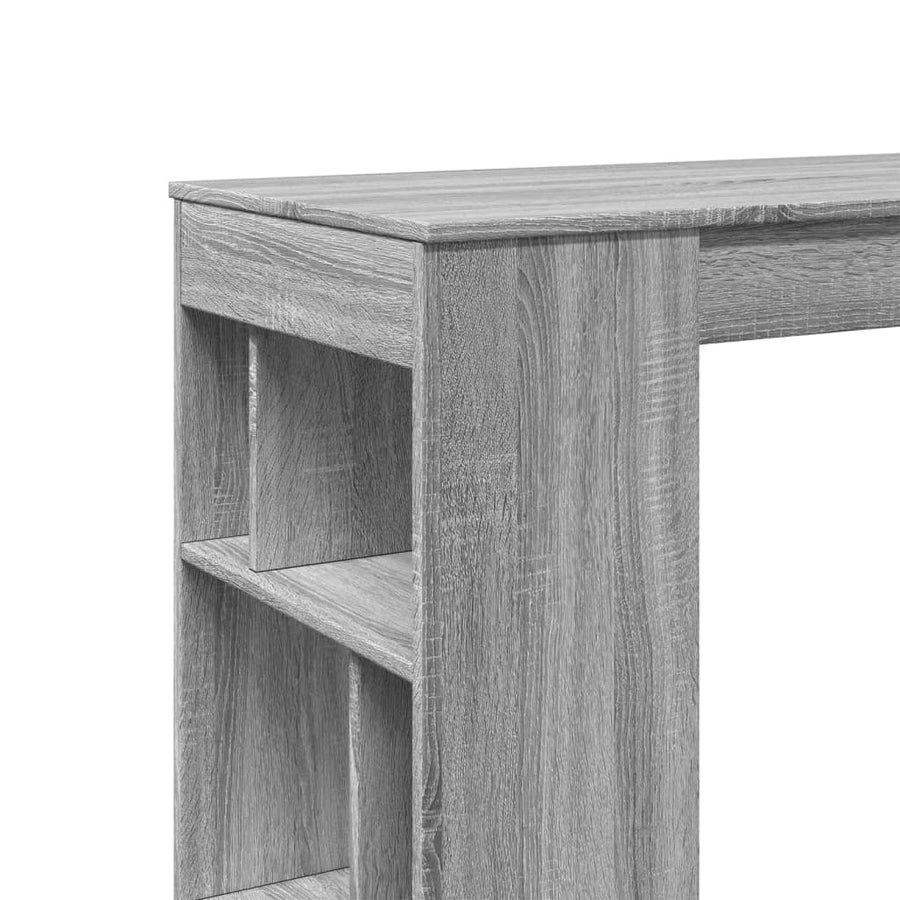 Bartafel met rekken 102x50x103,5 cm bewerkt hout grijs sonoma