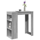 Bar table with shelves 102x50x103.5 cm engineered wood grey Sonoma