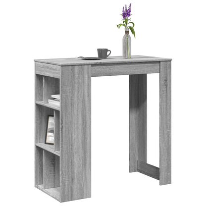 Bartafel met rekken 102x50x103,5 cm bewerkt hout grijs sonoma