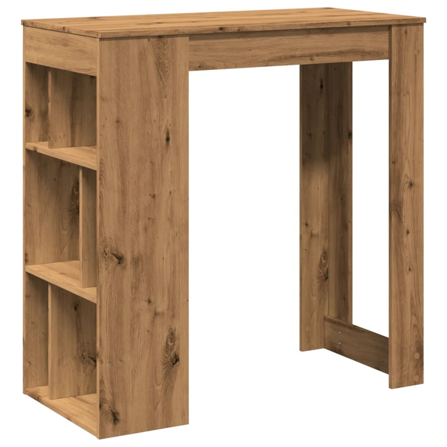 Bartafel met rekken 102x50x103,5 cm hout artisanaal eikenkleur