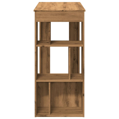 Bartafel met rekken 102x50x103,5 cm hout artisanaal eikenkleur