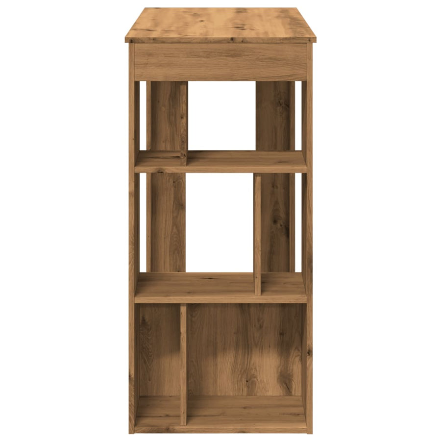Bartafel met rekken 102x50x103,5 cm hout artisanaal eikenkleur