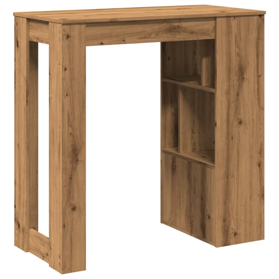 Bartafel met rekken 102x50x103,5 cm hout artisanaal eikenkleur