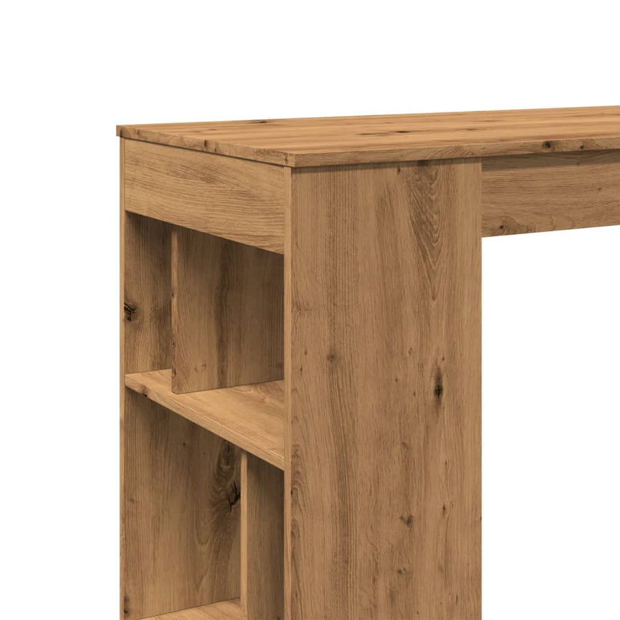 Bartafel met rekken 102x50x103,5 cm hout artisanaal eikenkleur