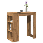 Bartafel 102x50x103,5 cm hout artisanaal eikenkleur met rekken