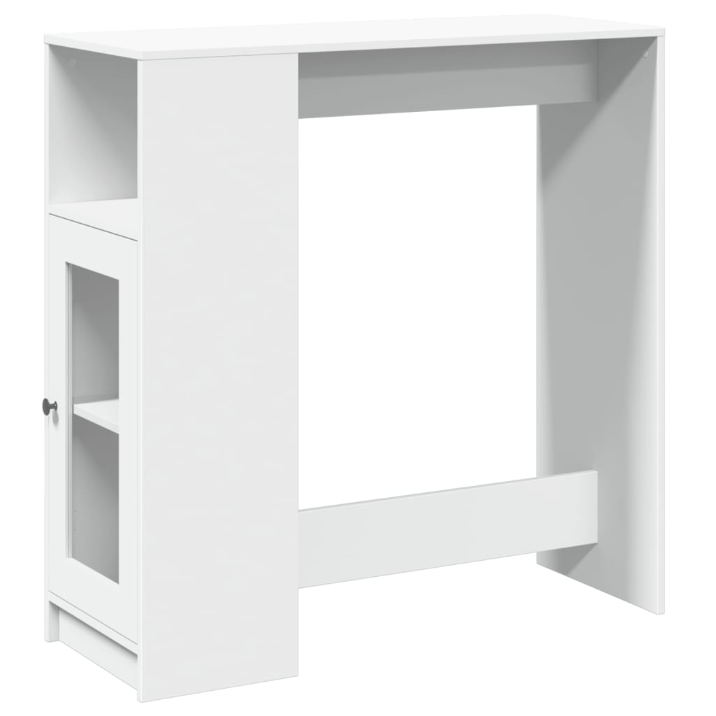 Bartafel met rekken 101x40x103,5 cm bewerkt hout wit