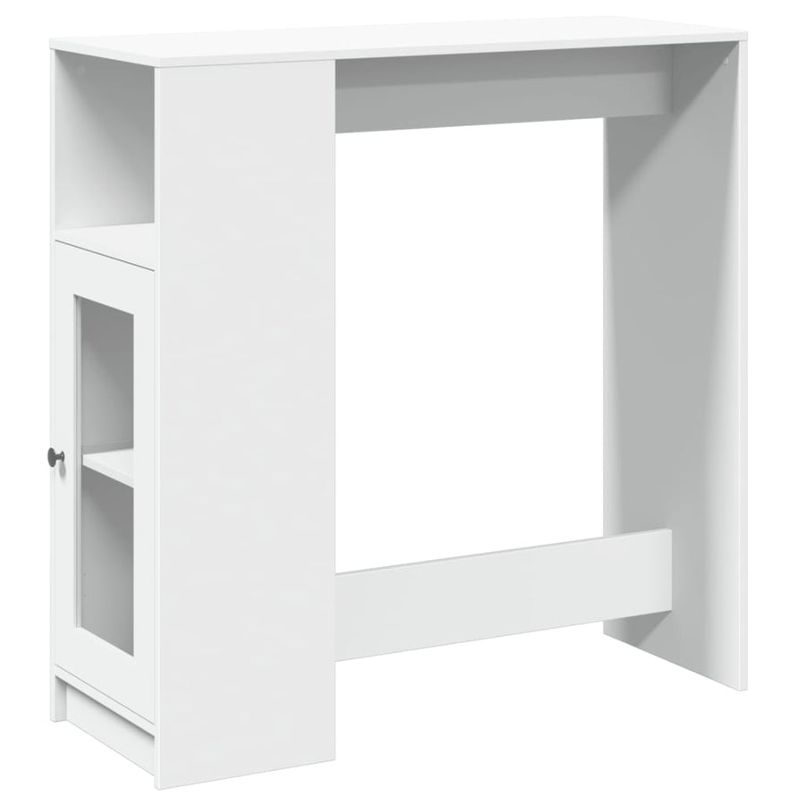 Bartafel met rekken 101x40x103,5 cm bewerkt hout wit