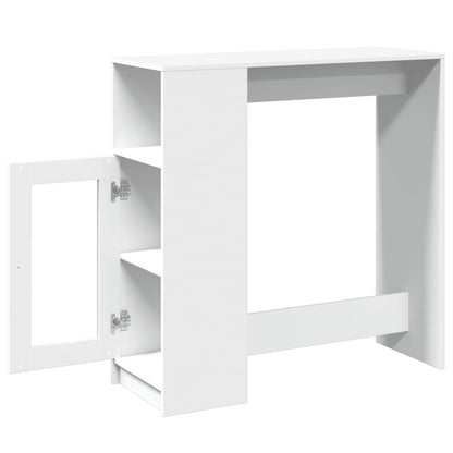 Bartafel met rekken 101x40x103,5 cm bewerkt hout wit