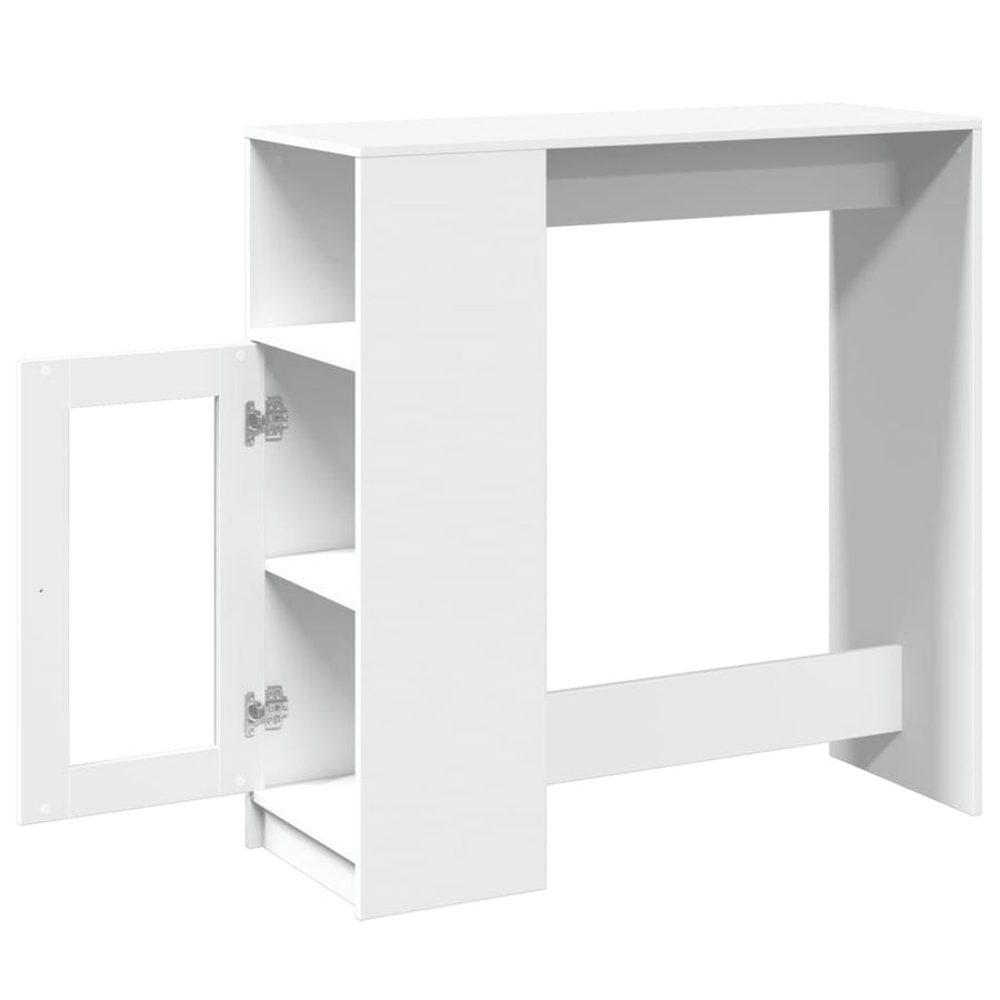 Bartafel met rekken 101x40x103,5 cm bewerkt hout wit
