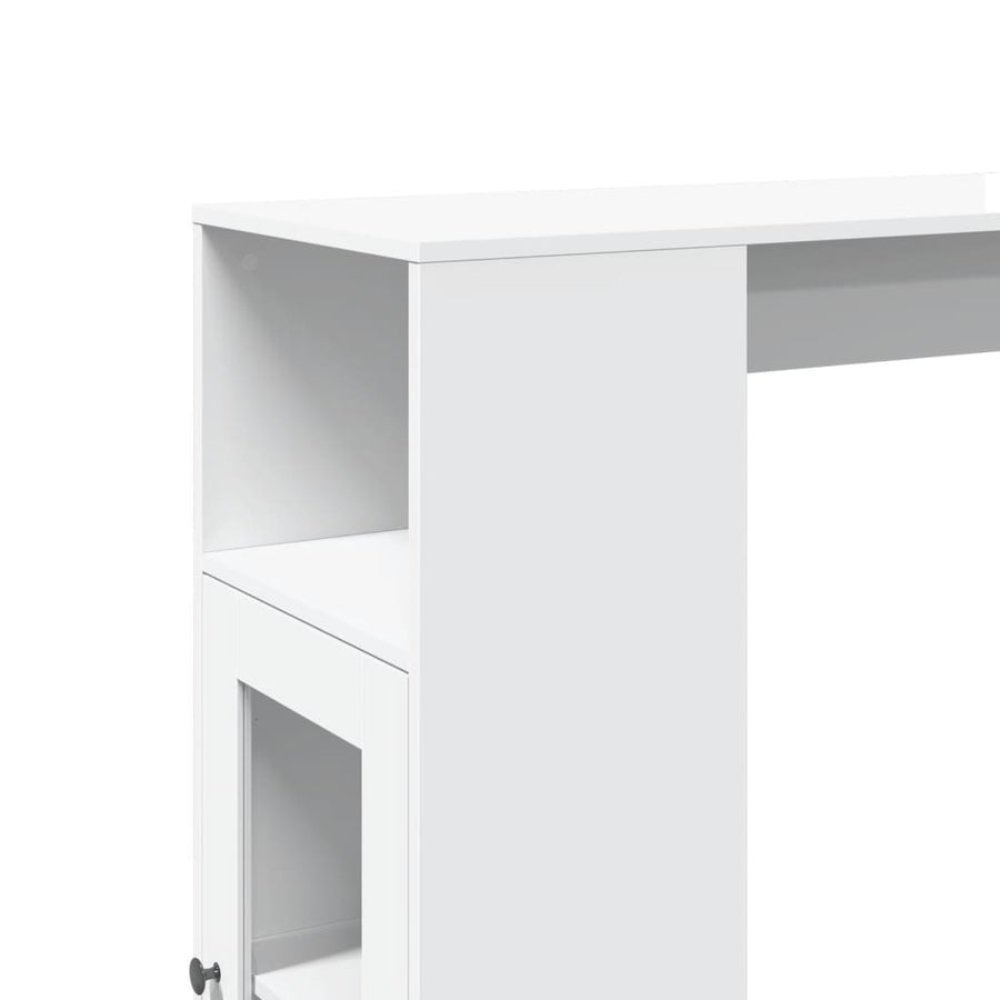 Bartafel met rekken 101x40x103,5 cm bewerkt hout wit