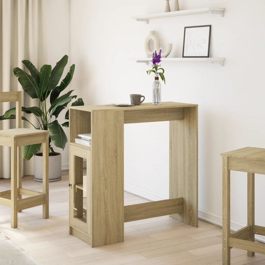 Bartafel met rekken 101x40x103,5 cm hout sonoma eikenkleur