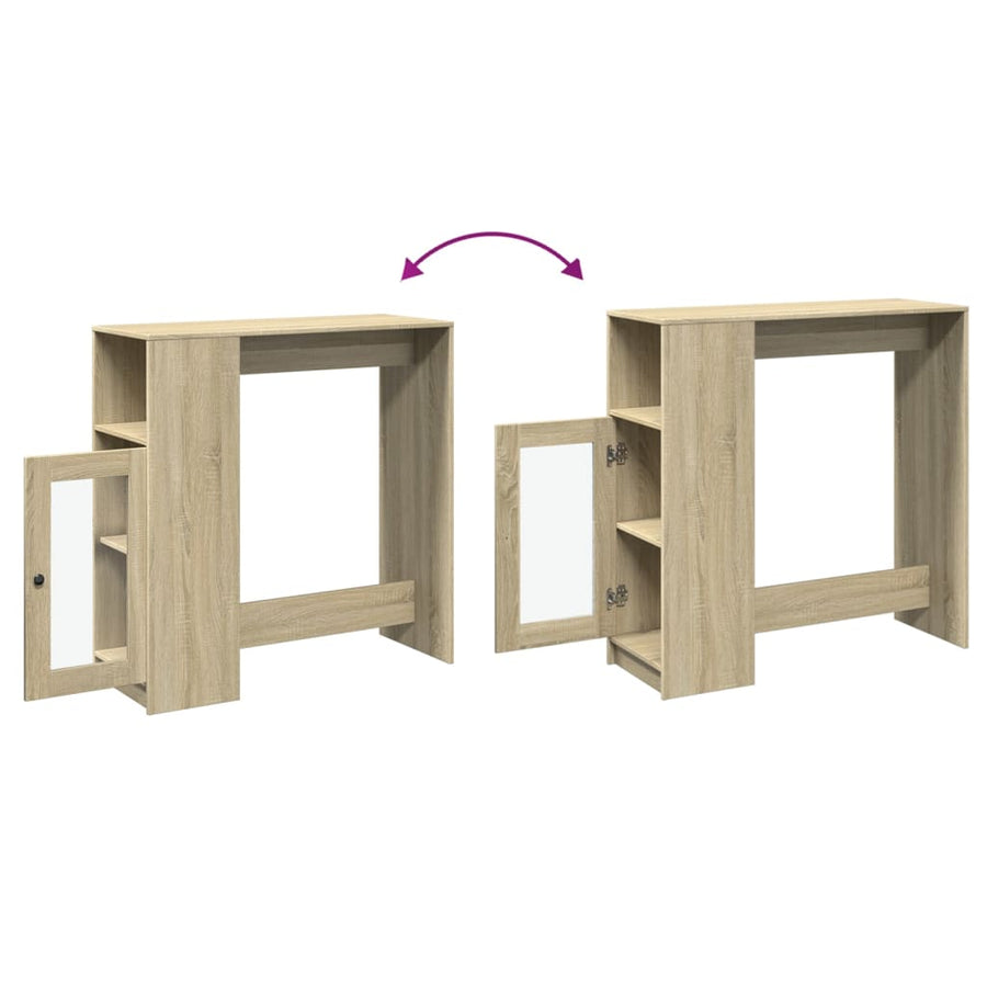 Bartafel met rekken 101x40x103,5 cm hout sonoma eikenkleur