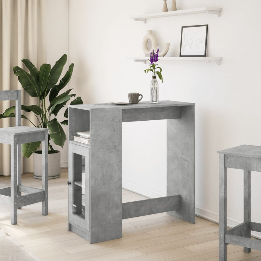 Bartafel met rekken 101x40x103,5 cm bewerkt hout betongrijs