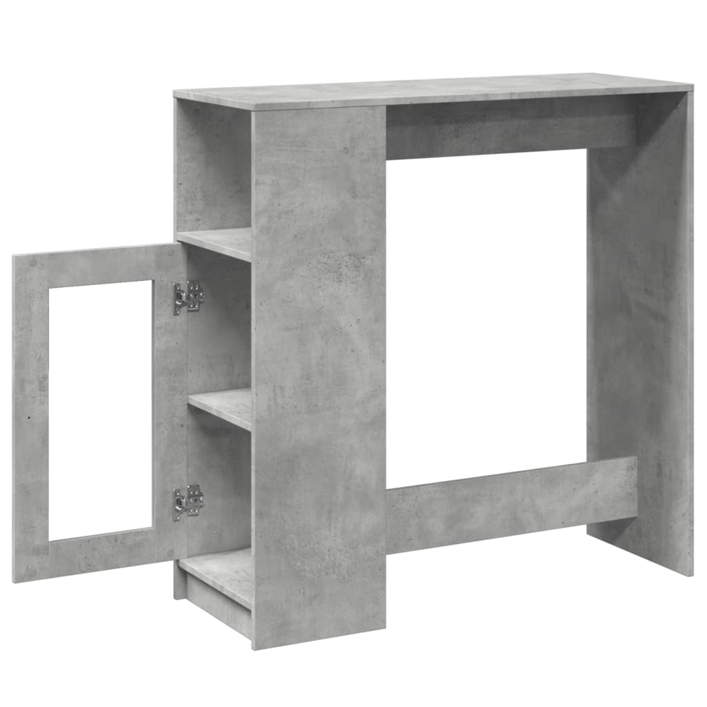 Bartafel met rekken 101x40x103,5 cm bewerkt hout betongrijs