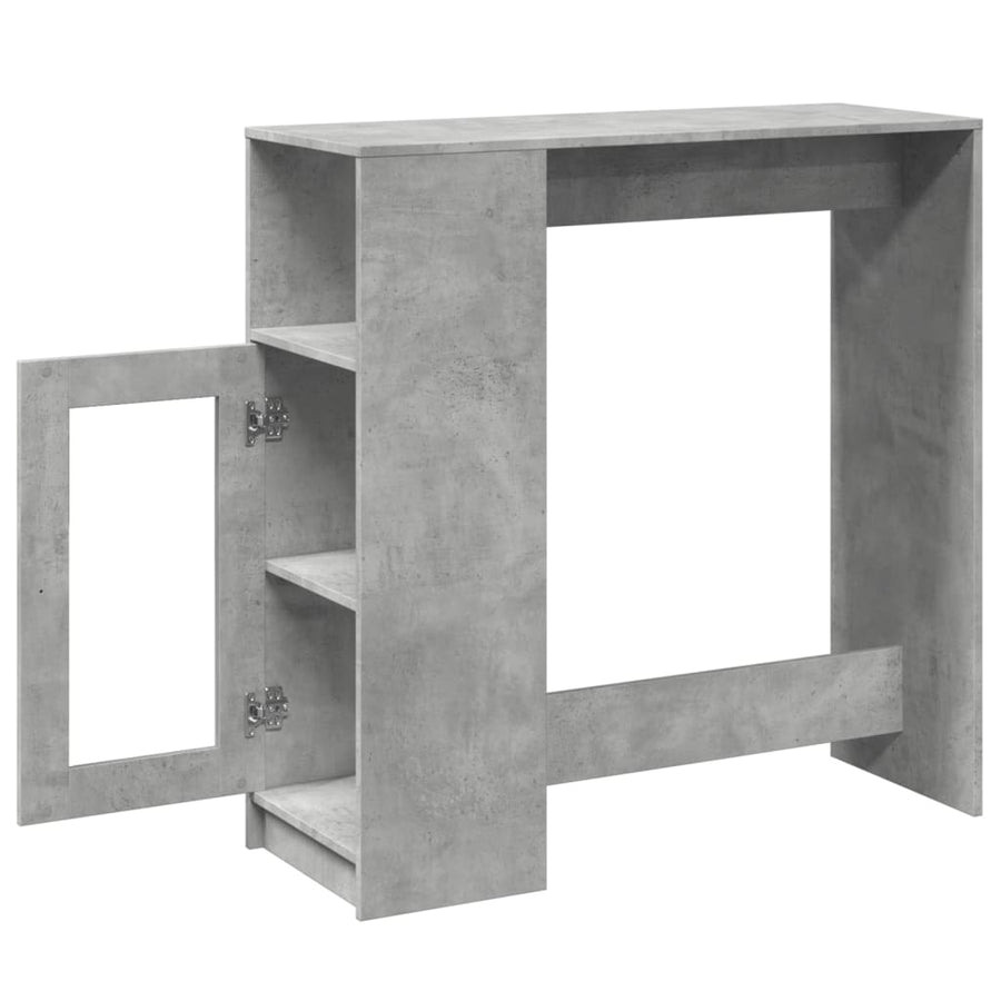 Bartafel met rekken 101x40x103,5 cm bewerkt hout betongrijs