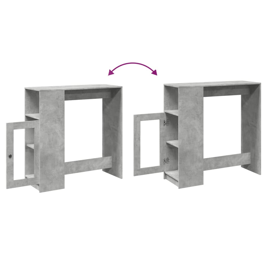 Bartafel met rekken 101x40x103,5 cm bewerkt hout betongrijs
