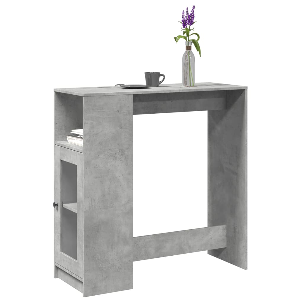 Bartafel met rekken 101x40x103,5 cm bewerkt hout betongrijs