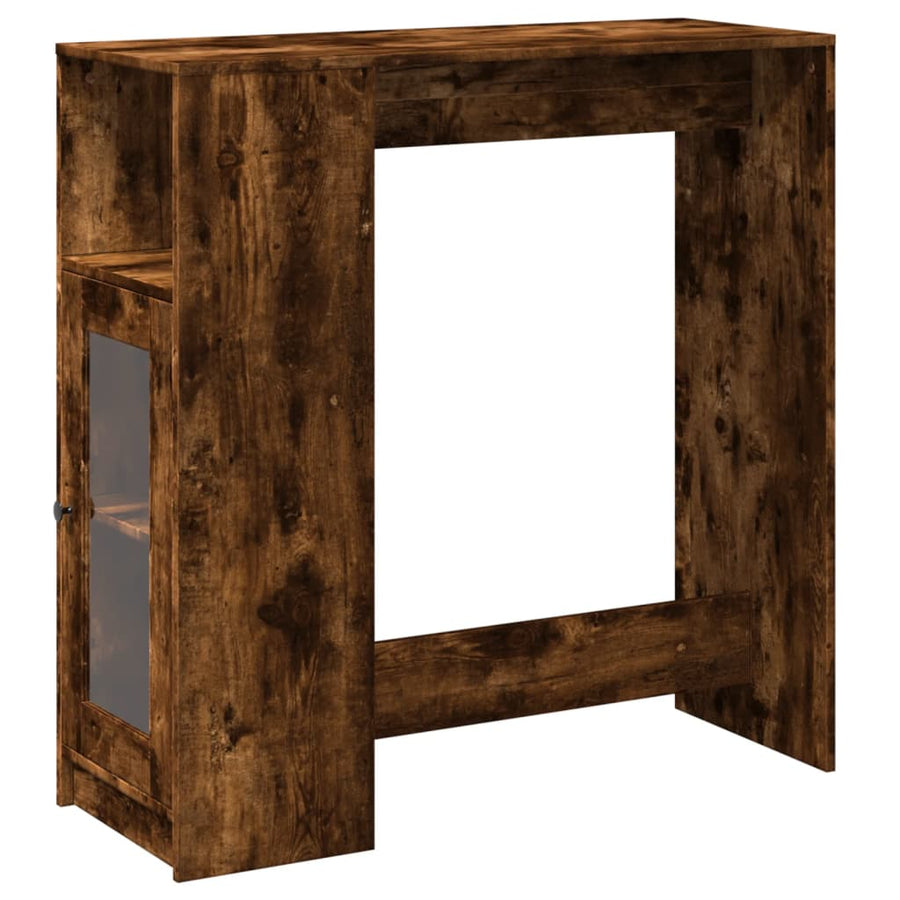 Bartafel met rekken 101x40x103,5 cm bewerkt hout gerookt eiken
